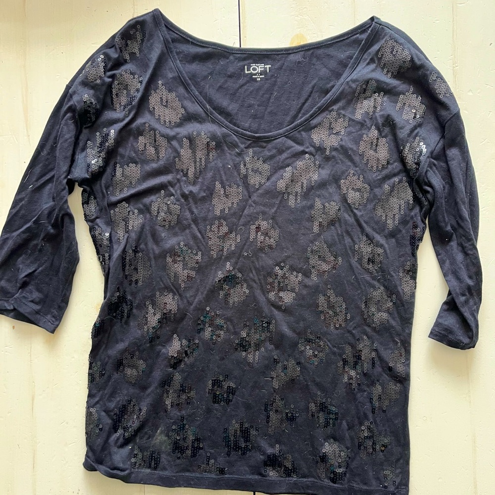 animal print LOFt 3/4 sleeves size xs